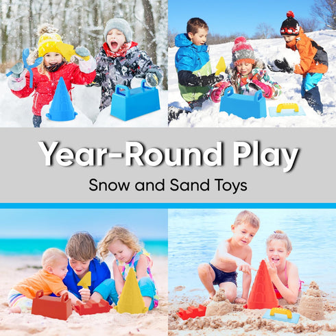 6 Pack Superio Snow Brick Maker Igloo Fort Block Form Outdoor Winter Snow Toys Sand Castle Building Kit for Adults