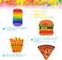 Pop Its Fidget Toys Pack 4 - Stress Relief Poppet Toy for Kids, Autism Learning, French Fry Pizza Hamburger