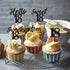 24 PCS 18th Birthday Cupcake Toppers, Sweet 18 Hello 18 Eighteen Cake Decorations Supplies (Black)