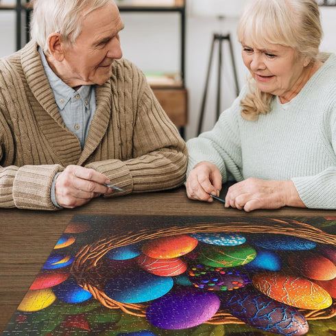 HUADADA Jigsaw Puzzles for Adults - 1000 Pieces Easter Eggs Home Decor Birthday Gift for Seniors