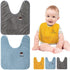 RAXIFU Baby Bibs for Girls or Boys, Toddler Bibs for Feeding (blue yellow grey)