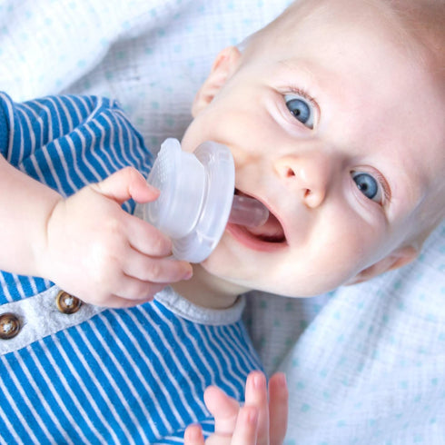 Freezable Pacifier for Teething | BPA Free Silicone | Teething Relief for Babies 0-9 Months | Made in USA