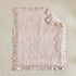 3 Set Pieces Tufted Stripes Crib Bedding with Ruffle Fringe, Pink Ruffled Comforter with Fitted Sheet and Bed Skirt