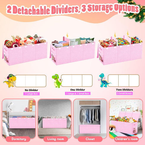 Beadsky 40"x14"x16" Extra Large Toy Box Toddlers Chest with Lids, Collapsible Sturdy Toy Storage Organizer, Kids Bin