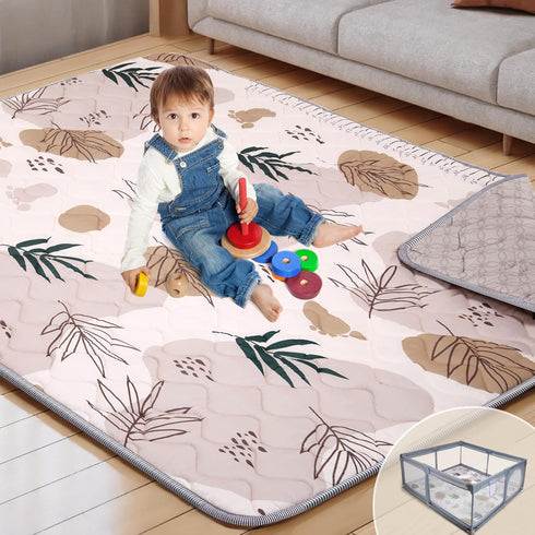 BICESTE 71x59 Playpen Mat Foam, Large Baby Play Mat for Babies Kids Toddlers
