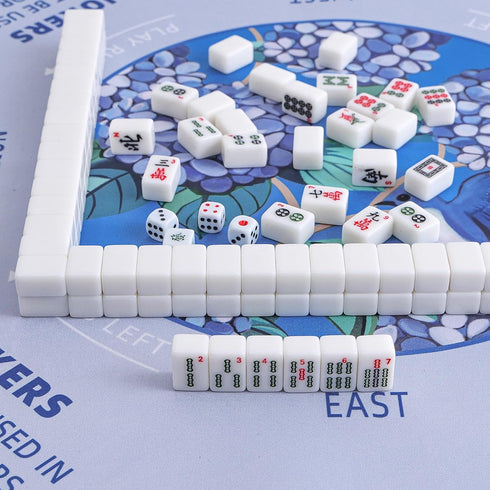 (21 21) Set, TIASUSAN Mini Mahjong Learning Mat x for Travel Mahjong Tile Anti-Slip, Noise-Reducing Mahjong Mat