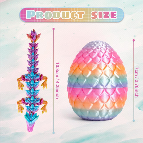 8PCS 3D 3D Set (Set Easter Basket Stuffers - Printed Dragon Eggs with Dragon Inside, Mini Easter Egg Articulated