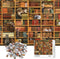 RECHIATO Cats Library Jigsaw Puzzle, 1000+ Piece Funny Kitten Bookshelf Puzzles, Challenging Animal