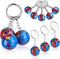 PROLOSO 48 Pcs Globe Keychains - Bulk Keyrings for Kids, World Planet Earth Theme Toy, 1 Inch