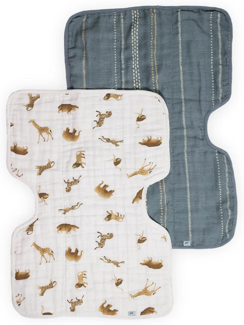 Little Unicorn 100% Certified Natural Organic Cotton Burp Cloth 2 Pack |