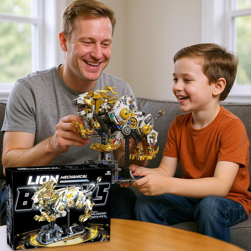 CSNRHG Set Mechanical Lion Building Block Toy Futuristic Mechanical Beast Model with Movable Parts & Gears Premium