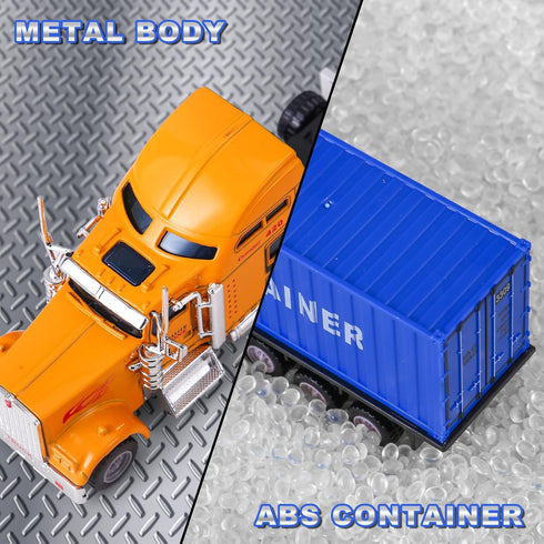 AIUAZA 1/65 Truck Model, Detachable Cargo Container, Children's Toy, Alloy Semi Truck, Trailer Toys for Boys