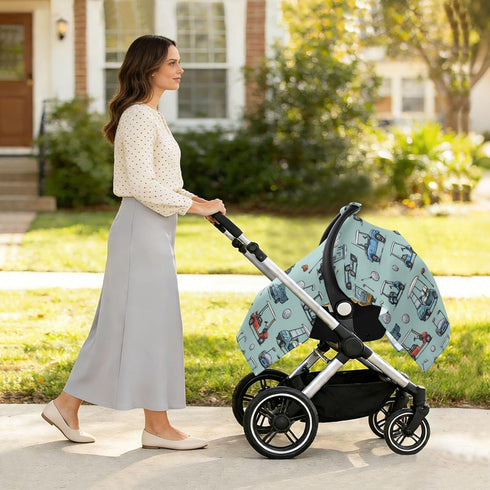Mazeann Golf Car Car Seat Cover Baby Breathable Soft Infant Carseat Covers Canopies Babies Carrier Covers for Girl Boy