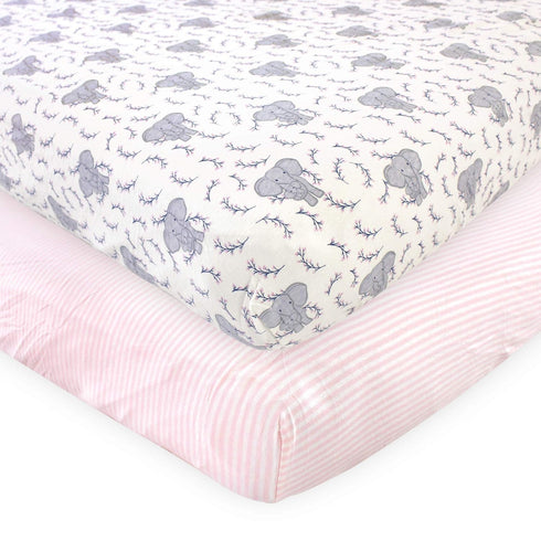 Touched by Nature Unisex Baby and Toddler Organic Cotton Crib Sheet, Girl