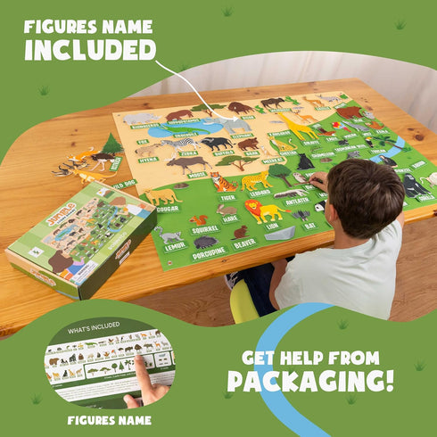 116 3-8 BONNYCO Felt Board for Toddlers with Jungle Animals Figures. Montessori and Sensory Toys, Birthday Gifts