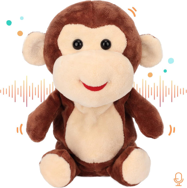 Talking Monkey Electric Plush Toy - Easfan Repeat What You Say Nodding Funny Interactive Buddy for Kids Toddlers,