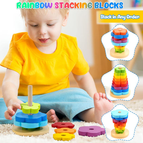 Kids Musical Instruments, Wooden Toys Set for Toddlers Age 2-4 with Xylophone Maracas Tambourine Birthday Gift