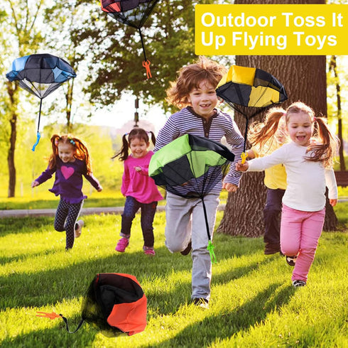 10 Pack Parachute Toy - Tangle Free Throwing Toy Parachute, Outdoor Flying Toys for Kids, Gifts (5 Colors)