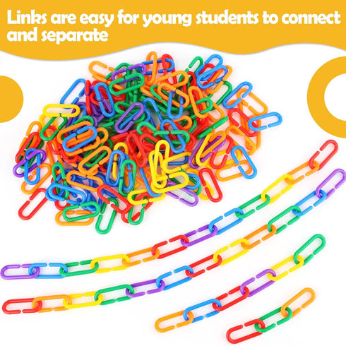 240pcs C-Clips Hooks Plastic Chain Links - Counting & Linking Activity Kit, Sensory Toys for Toddlers, Educational