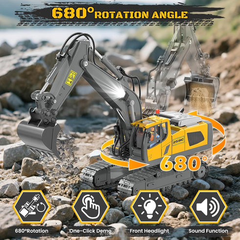 BEWEAI 11CH 2.4Ghz 3 4 5 6 7 8-12 Remote Control Excavator Toy RC Play Excavator Construction Vehicles, RC Sand Digger