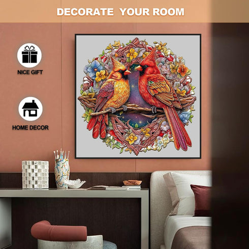 Wooden Puzzles for Adults, Cardinal Puzzles with Wood Puzzle Box, Wood Puzzles Adult, Thanksgiving for Women Men, Wooden Jigsaw Puzzles (S-9.9 * 9.8in 100pcs)