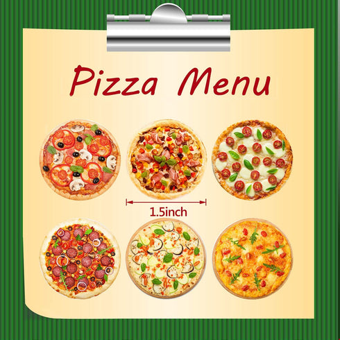 Outus 400 Pieces Round Pizza Roll Stickers, Self-Adhesive Scratch Labels for Kid Learning Party Decoration