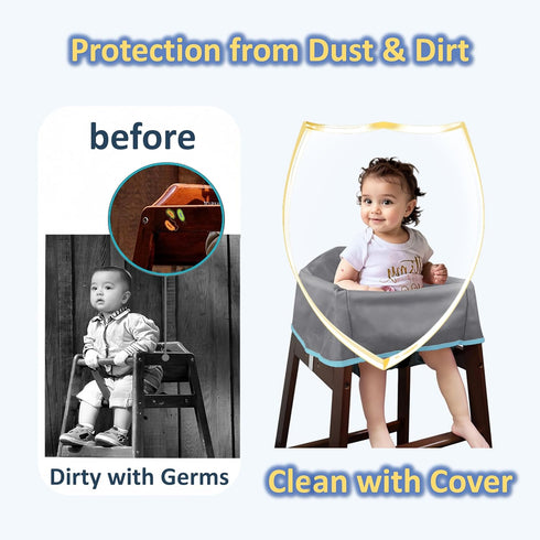 SANQOUYTT Reusable Waterproof High Chair Cover,for Wooden or Restaurant High Chair, Protect Against Messy Meals