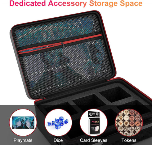 MTG Deck Box with Portable Case, 6 Pack Clear Card Deck Box Holds 600+ Double Sleeved Cards, 6 Dividers