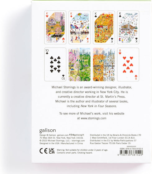 Galison Four Seasons Playing Card Set – 2 Standard Decks Featuring Unique Cityscapes and Landscapes