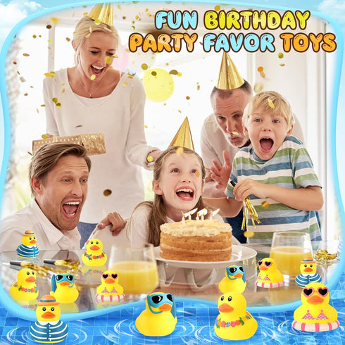 Honoson 72 Summer Summer Pcs Beach Rubber Duckies Bulk Mini Rubber Duck Bath Toys Float Bathtub Ducky Cute Squeaky
