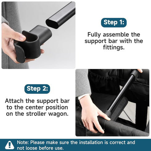 W2 (2 W2 Forward-Facing Stroller Wagon Support Bar, Compatible with WONDERFOLD Elite Wagon Seater),Bus-Style Seating