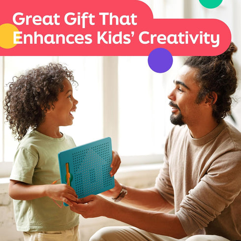 Magnetic Drawing Board for Kids, Beads and Magnet Stylus Pen, Magnetic Tablet Toy for Airplane & Car Ride Activities