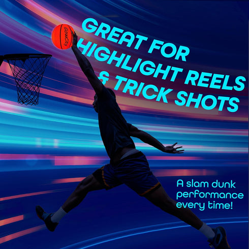 GlowCity Glow in The Dark Basketball for Teen Boys - Light Up LED Toy for Night Ball Games, Great Gift for Kids
