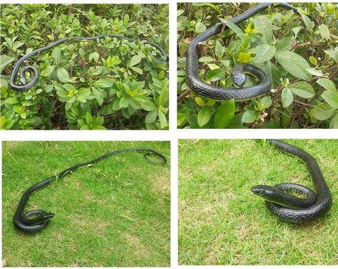 Paialco Realistic Rubber Snake Toy, 52 Inch Long (Black)