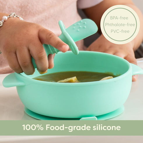 UpwardBaby Silicone Baby Spoons - Self Feeding for 6+ Months, BPA Free Chewable Infant Toddler Utensils (Set of 3)