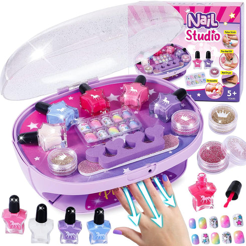 Golray Kids Nail Polish Set for Girls, All-in-One Nail Art Kit -