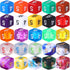 TecUnite 25 Pieces Polyhedral Dice Set with Black Pouch for Table Games (Bright Color, 6 Sides)