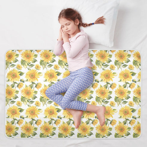 siphylline Summer 52" 34" Minimalist Sunflower Floral Extra Large Resuable Changing Pad Covers Soft Absorbent Diaper
