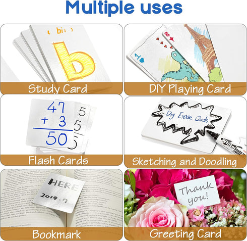 180PCS, LotFancy Blank Playing Cards, Dry Erase, Reusable Flash Cards to Write on, DIY Vocabulary Study Learning Game