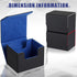 Weewooday 3 Pieces Leather Deck Card Boxes Cards Deck Game Box for 100 Plus Cards Compatible with MTG (Black, Black Red, Black Blue, Horizontal)