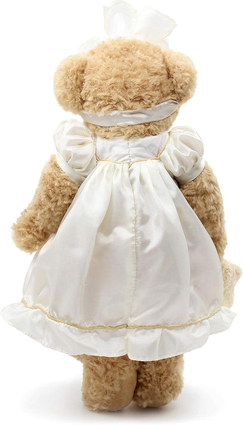 oitscute 16" Teddy Bears Baby Soft Plush Stuffed Animal Toy for Girls (White Lace)