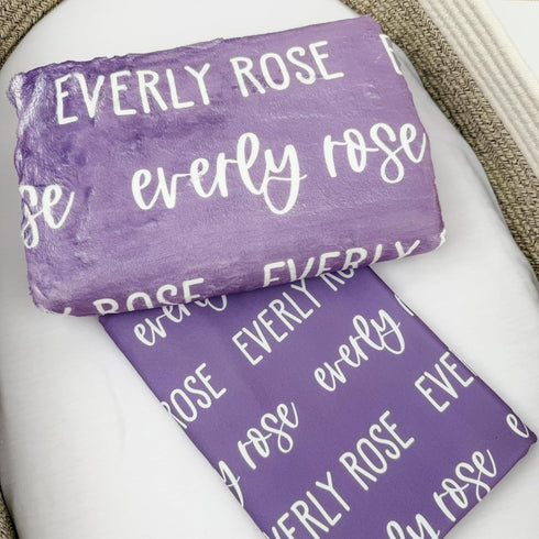 Hickory Hollow Designs Personalized Baby Swaddle, Baby Name Sign for Hospital, Birth Announcement, Gender Reveal