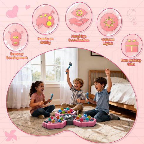 3 4 5 6+ 3-12 Hammers WAYKEE Whack a Game Mole, Toys for Year Old Girls Boys, Whack a Game for Kids, Gifts for Year Old