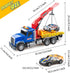 i diy Set 4pcs 3-8 Big Tow Truck Toy With Pull-Back Race Car, Friction Powered Transport Truck, Light & Sounds