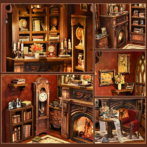 Sagiterra Teens3D Book Nook KitDIY Miniature Dollhouse Kit for Adults and Wooden Tiny House for Family