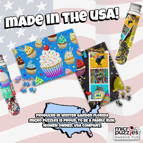 MicroPuzzles “Celebration” 2-Pack Mini Puzzles for Adults, 150 Piece, Compact 4” x 6”