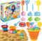 Cozycharm Beach Sand Toys Set for Toddlers, Portable Travel Beach Toys with 2