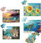 Kathfly 4 Pack 16 Large Piece Jigsaw Puzzles for Dementia, Alzheimer's Products for Elderly Seniors with Storage Bag