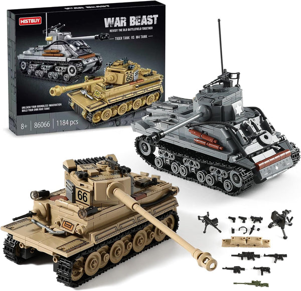 MISTBUY WW2 Army Tank Toys Building Kit Compatible with Lego, Create a German
