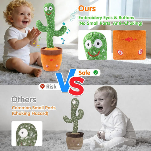 6+ 10 1 2 3 4 5 6, Talking Cactus Toy for Babies Months & Toddlers - Dancing Singing Repeating Cactus Toy with Songs